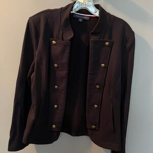 Tommy Hilfiger Navy Blue Military Style Blazer (Band Jacket Style)
